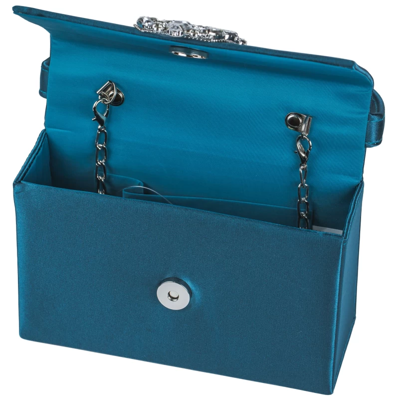 Viola Satin Purse-Teal 5