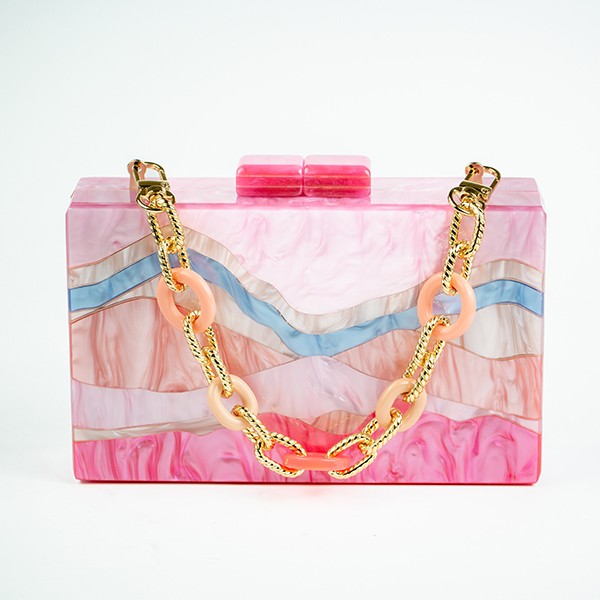 Marbella Acrylic Clutch-Roseo 6