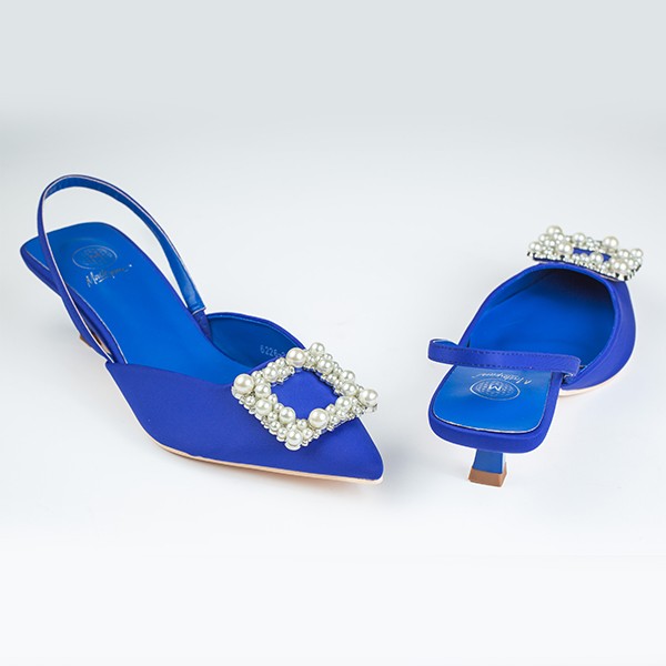 Viola Satin Heel-Electric Blue 3