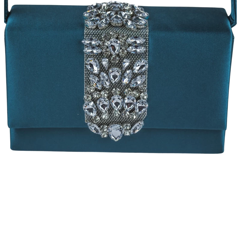 Viola Satin Purse-Teal 2