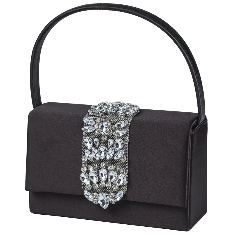 Viola Satin Purse-Black