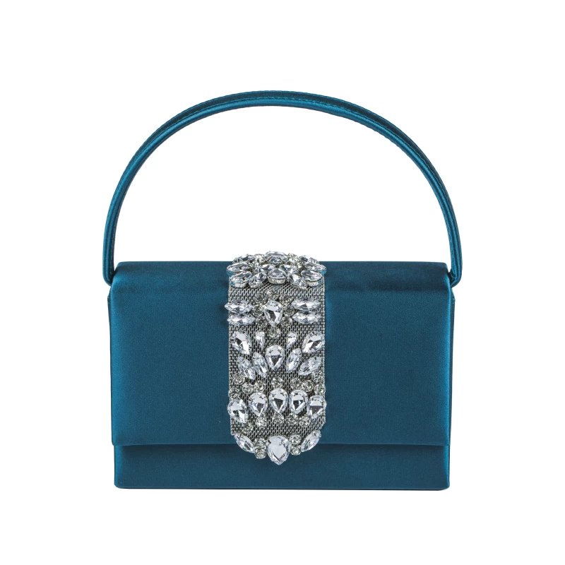 Viola Satin Purse-Teal