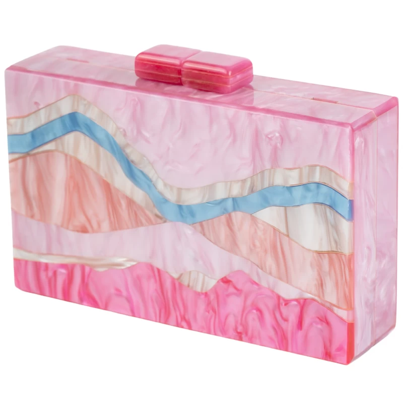 Marbella Acrylic Clutch-Roseo 4