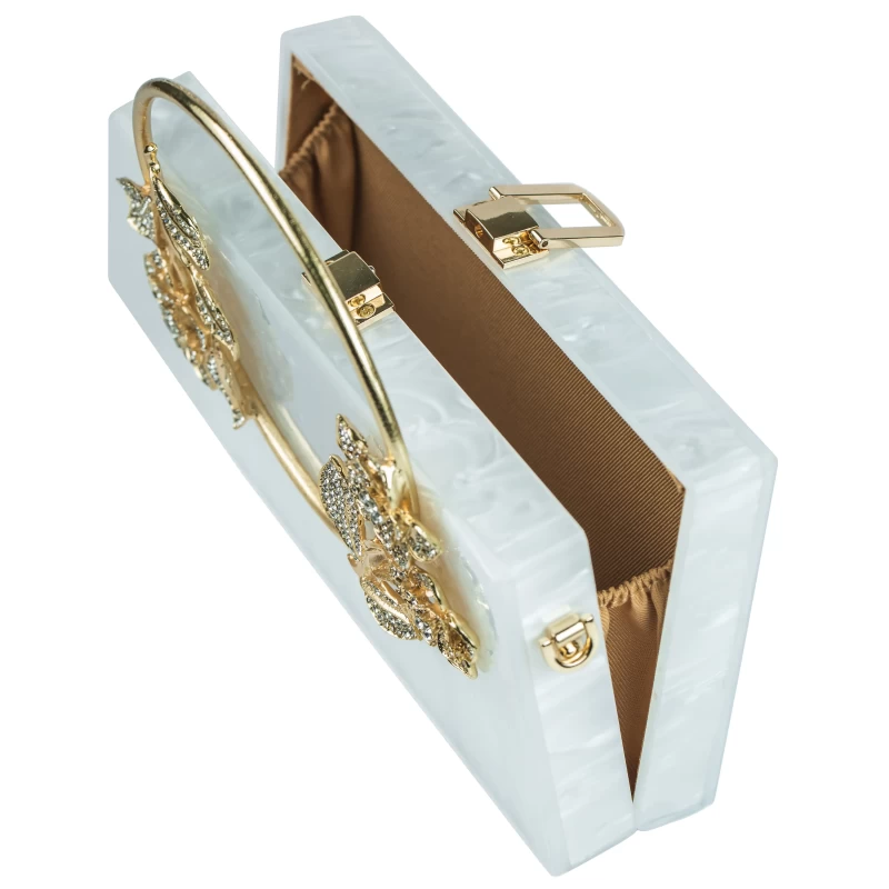 Bling Acrylic Clutch-White 7