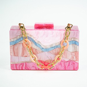 Marbella Acrylic Clutch-Roseo