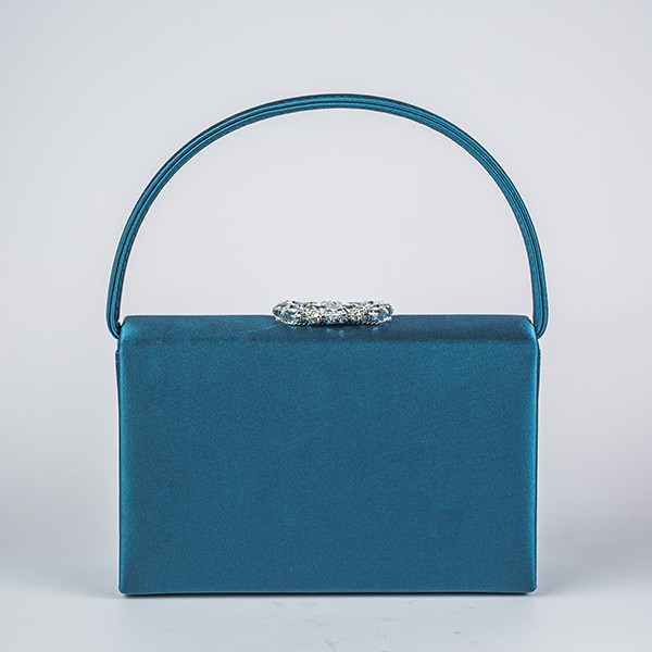 Viola Satin Purse-Teal 5