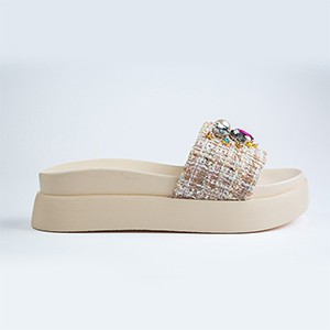 Franca Wedge Slide-Beige