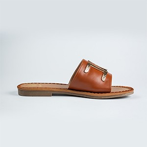 Chloe Flat Sandal-Brown