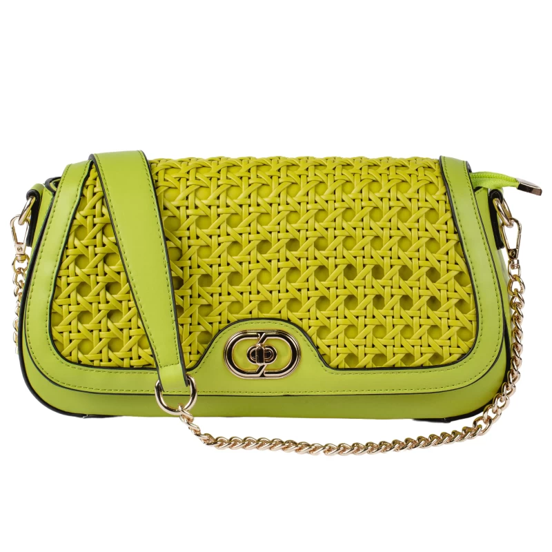 Lola Rattan Designer Sling Bag-Green 6