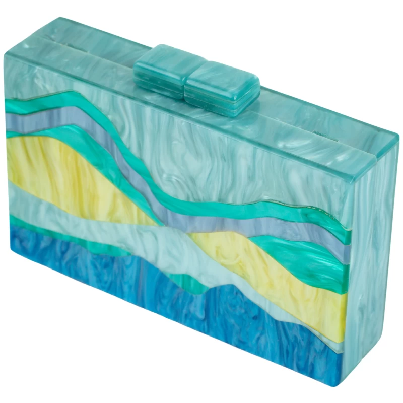 Marbella Acrylic Clutch-Blue 3