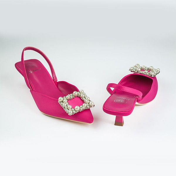 Viola Satin Heel-Fuchsia 3