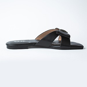 Stella Flat Sandal-Black