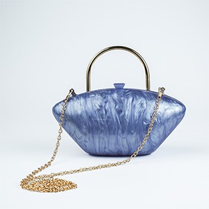 Perilina Acrylic Clutch-Blue