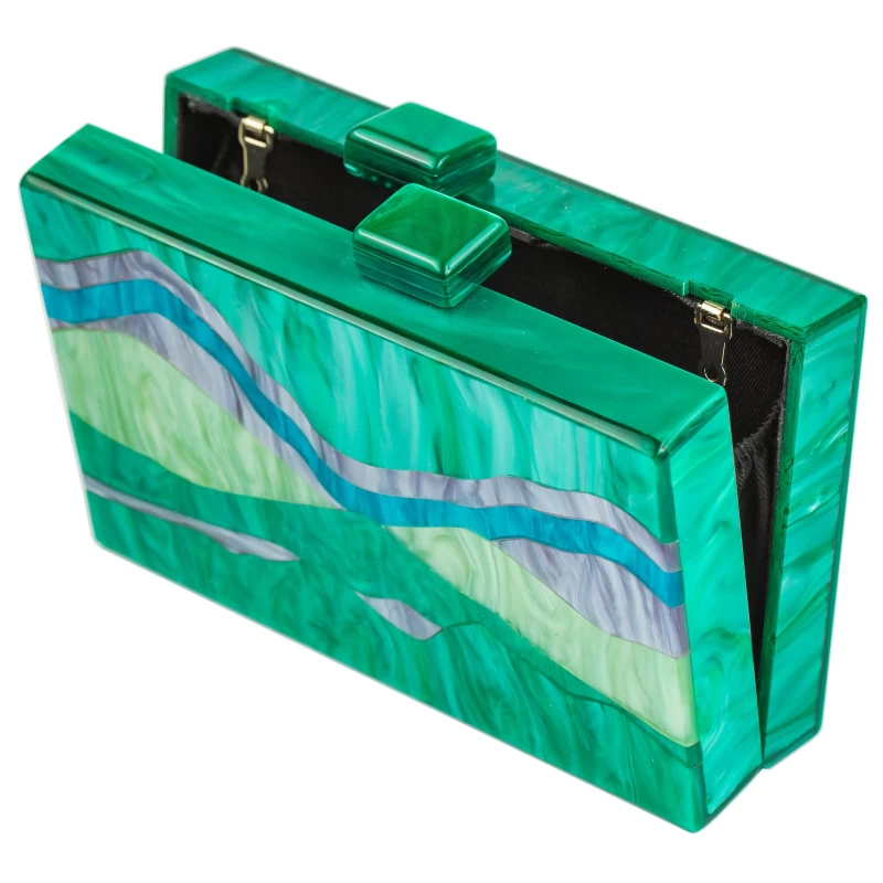 Marbella Acrylic Clutch-Green 3