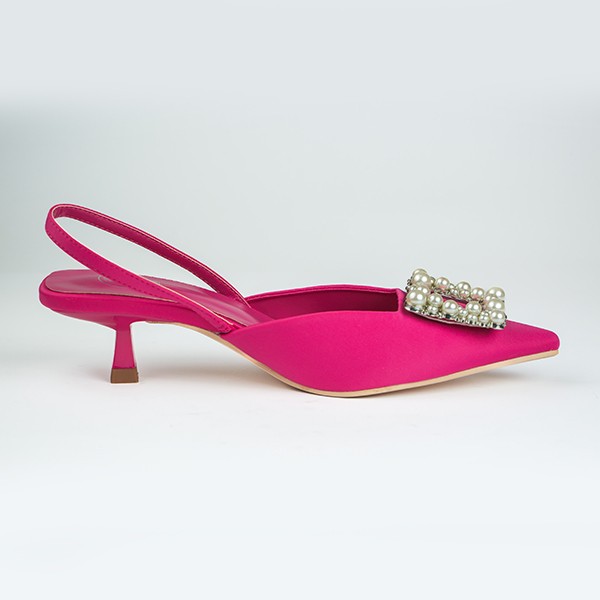 Viola Satin Heel-Fuchsia 6