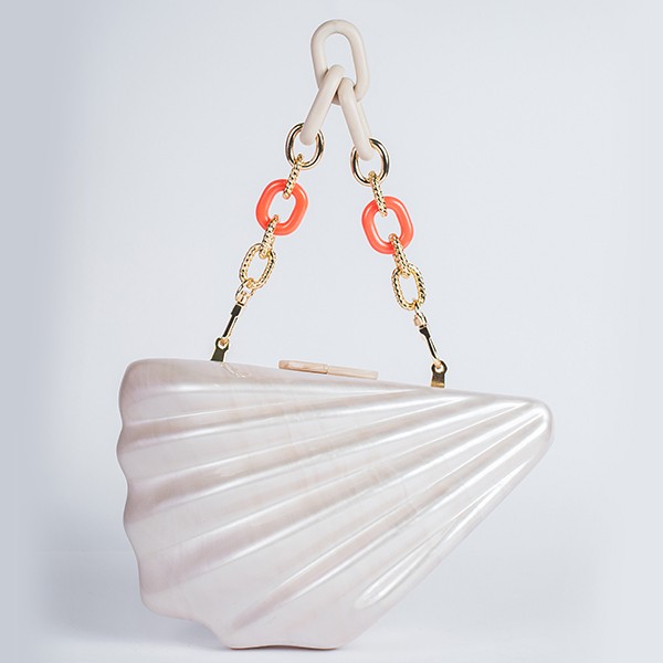 Pearly Acrylic Clutch-Beige 8