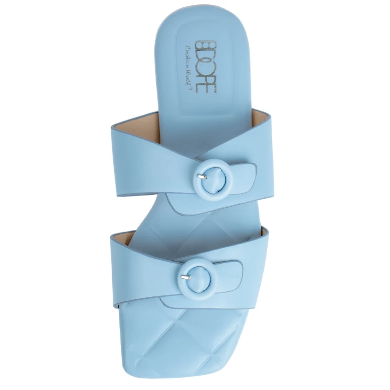 Stella Pastel Flat Sandal-Sky Blue