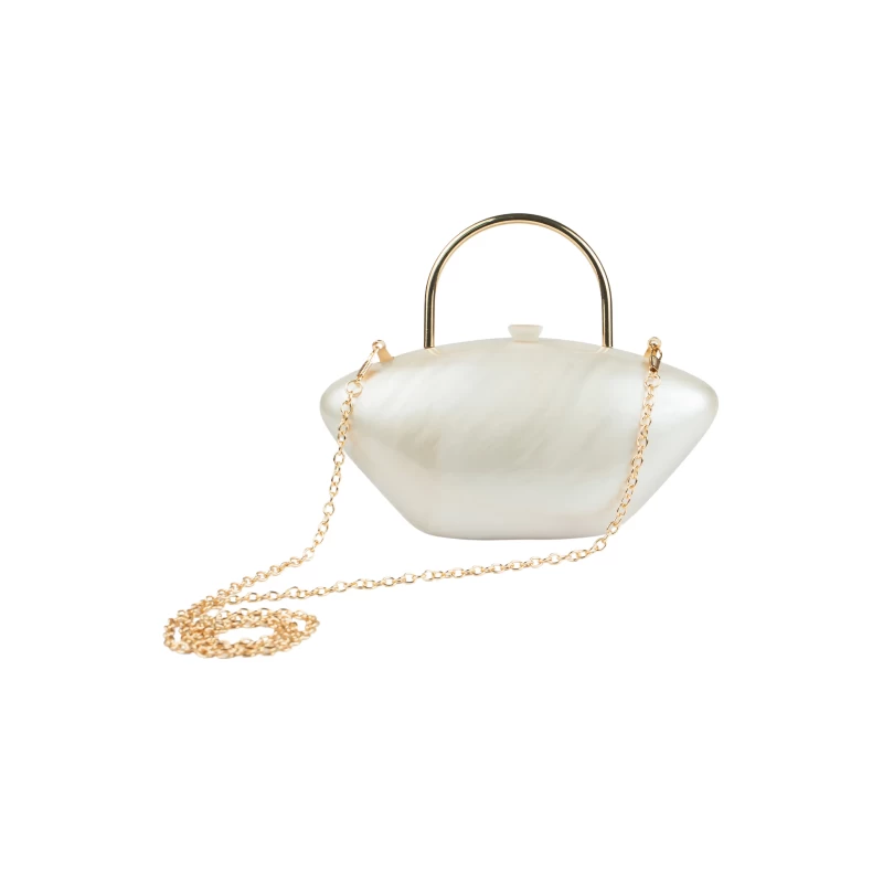 Perilina Acrylic Clutch-Beige