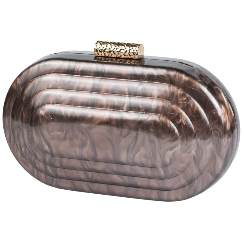 Rosa Acrylic Clutch-Coffee