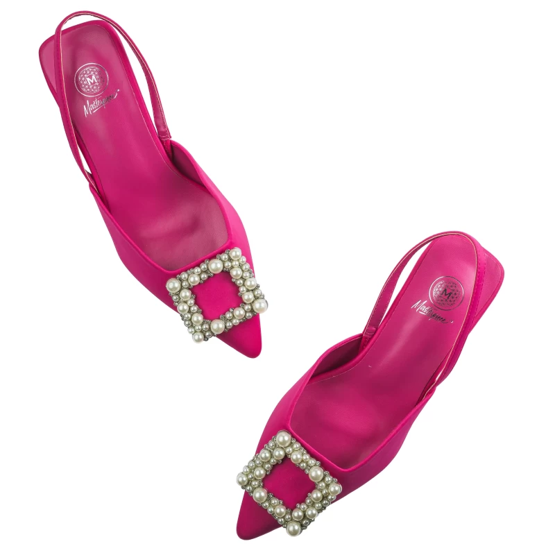 Viola Satin Heel-Fuchsia 6