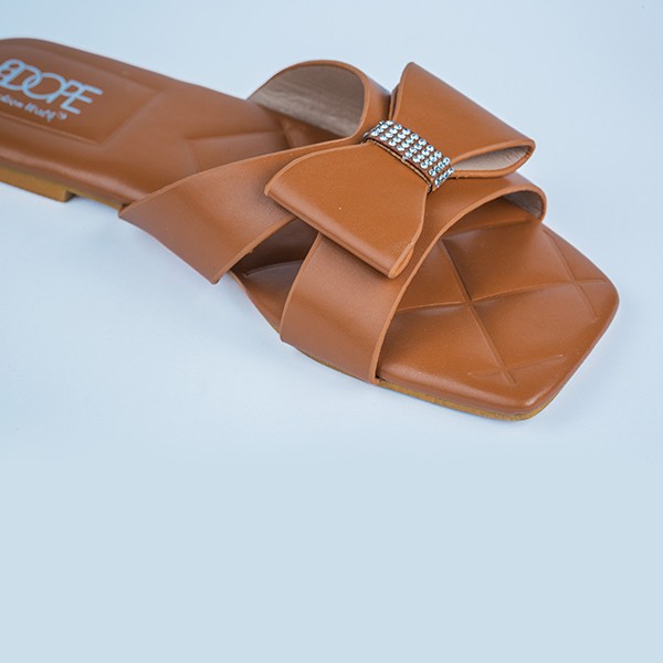 Stella Flat Sandal-Brown 2