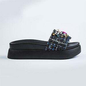 Franca Wedge Slide-Black