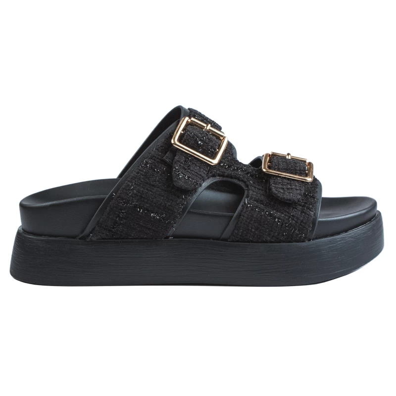 Arizona Double Strap Slide-Black