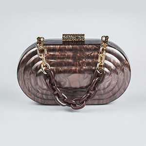 Rosa Acrylic Clutch-Coffee