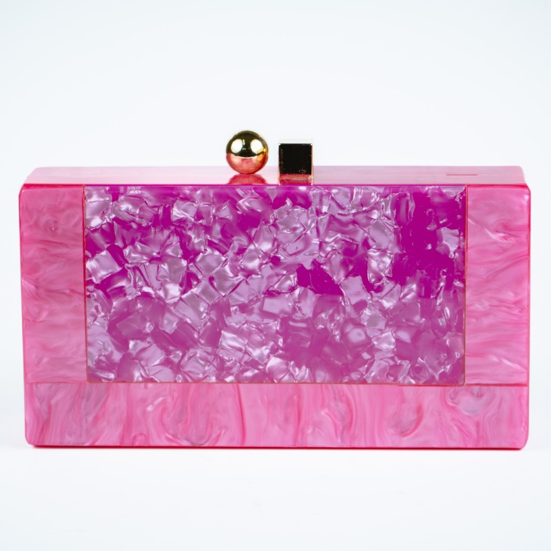 Lisa Acrylic Clutch-Roseo