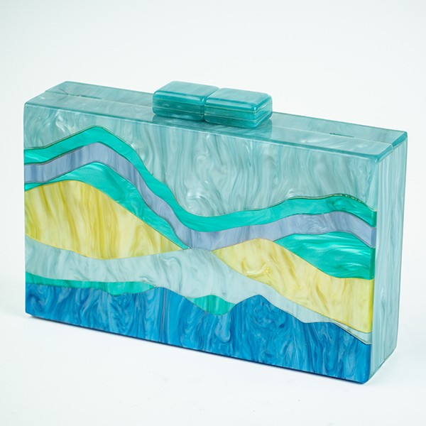 Marbella Acrylic Clutch-Blue