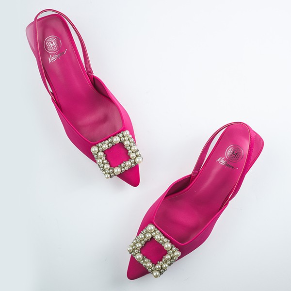 Viola Satin Heel-Fuchsia 2