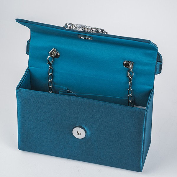 Viola Satin Purse-Teal 4