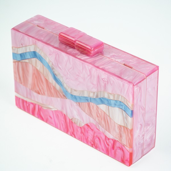 Marbella Acrylic Clutch-Roseo 2