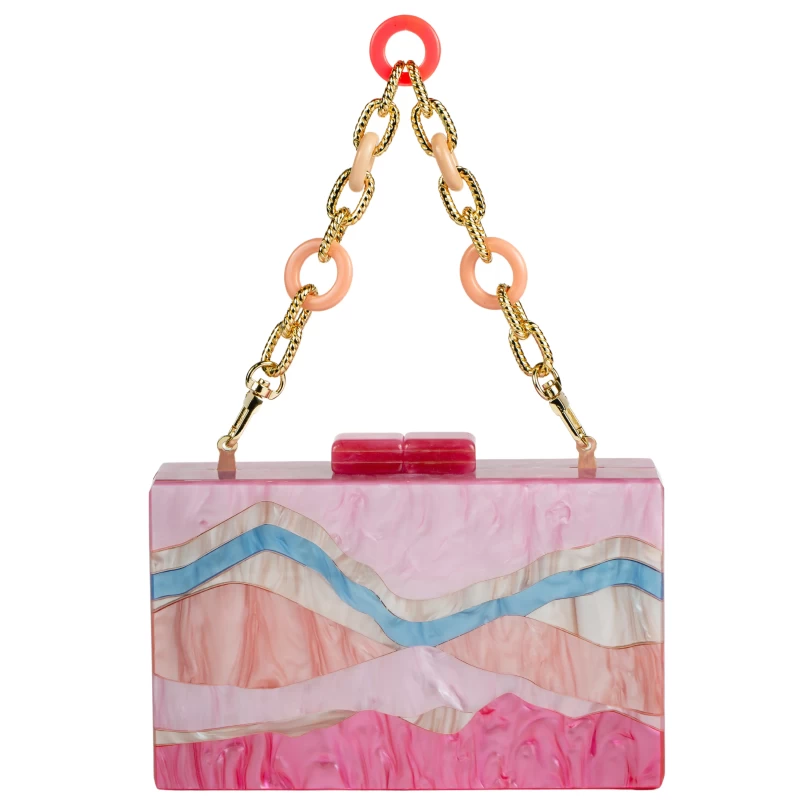 Marbella Acrylic Clutch-Roseo 7