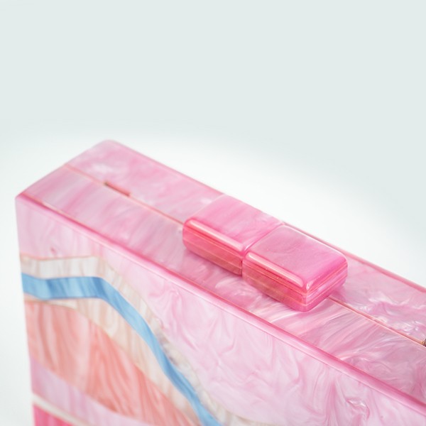 Marbella Acrylic Clutch-Roseo 3