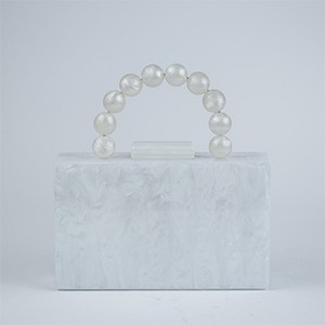 Bubble Acrylic Clutch-White