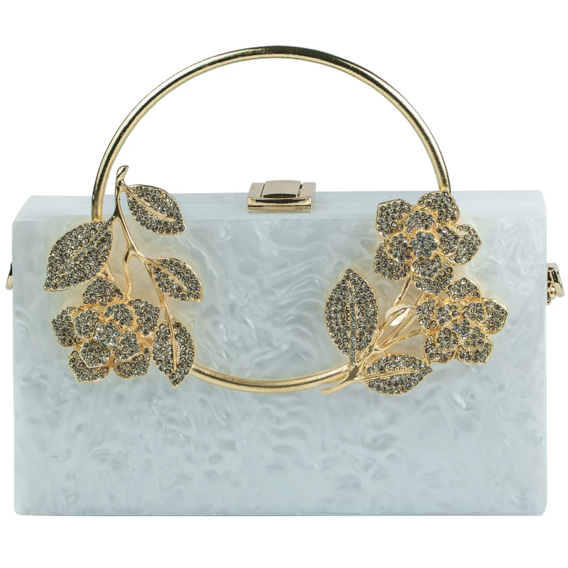 Bling Acrylic Clutch-White 6