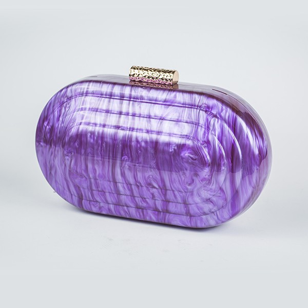 Rosa Acrylic Clutch-Purple