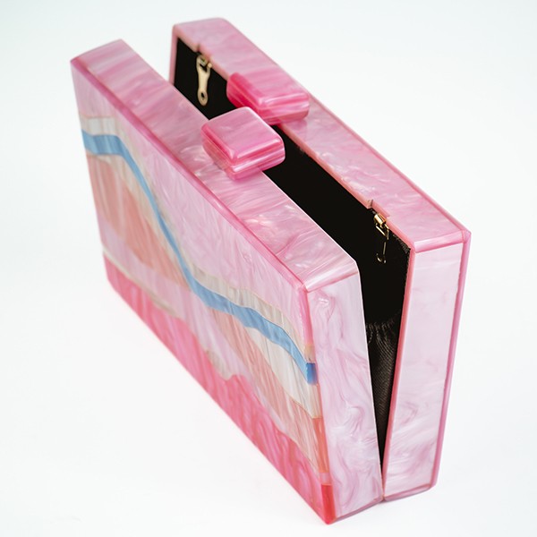 Marbella Acrylic Clutch-Roseo 5