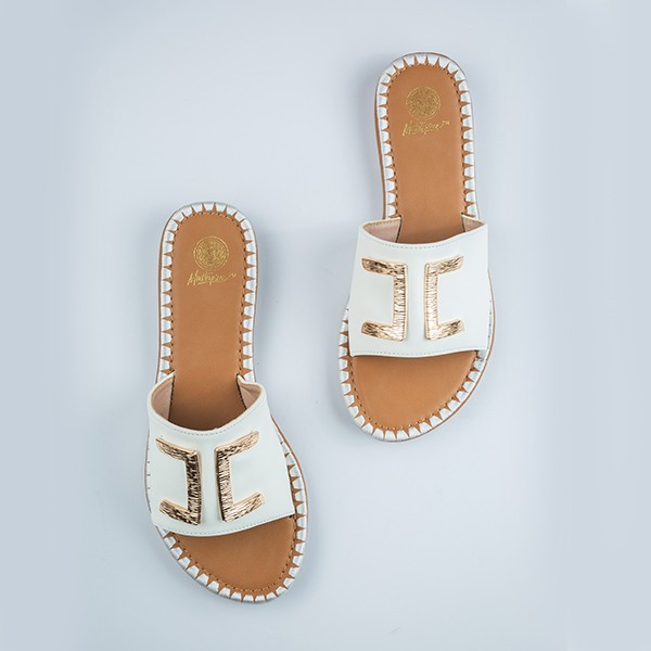 Chloe Flat Sandal-White 2