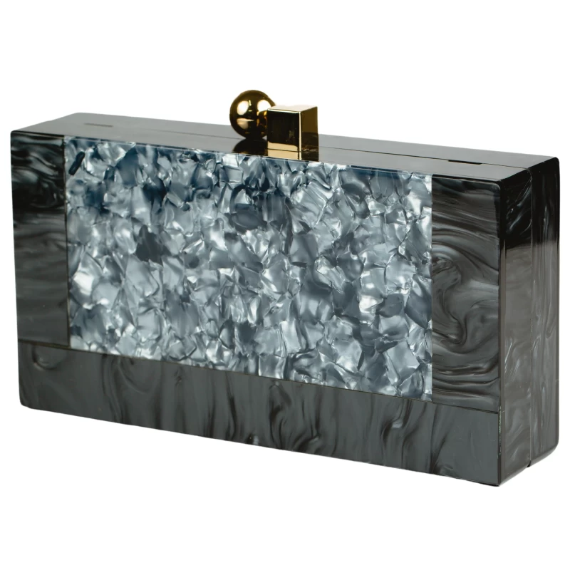 Lisa Acrylic Clutch-Black 3