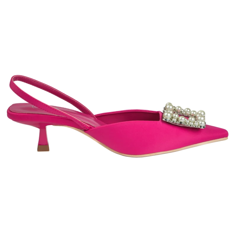 Viola Satin Heel-Fuchsia