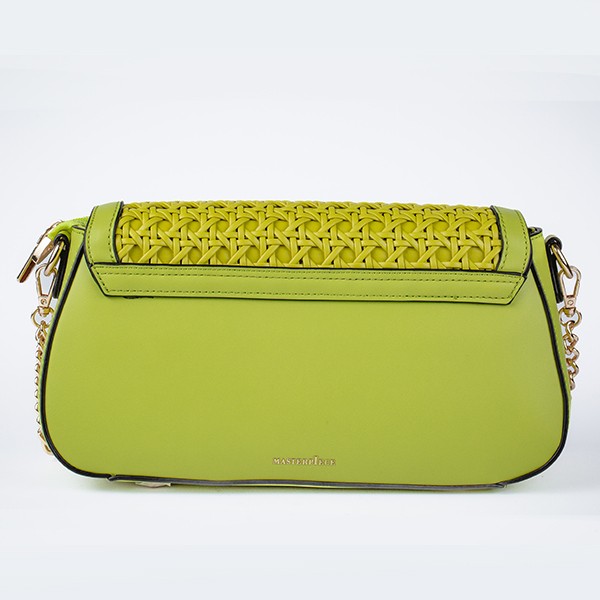 Lola Rattan Designer Sling Bag-Green 2