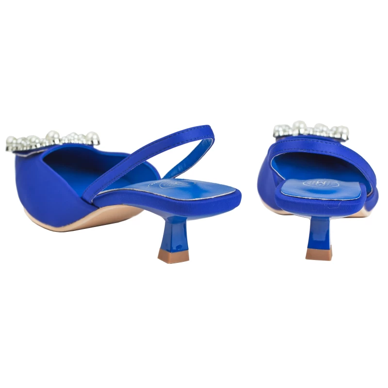 Viola Satin Heel-Electric Blue 5