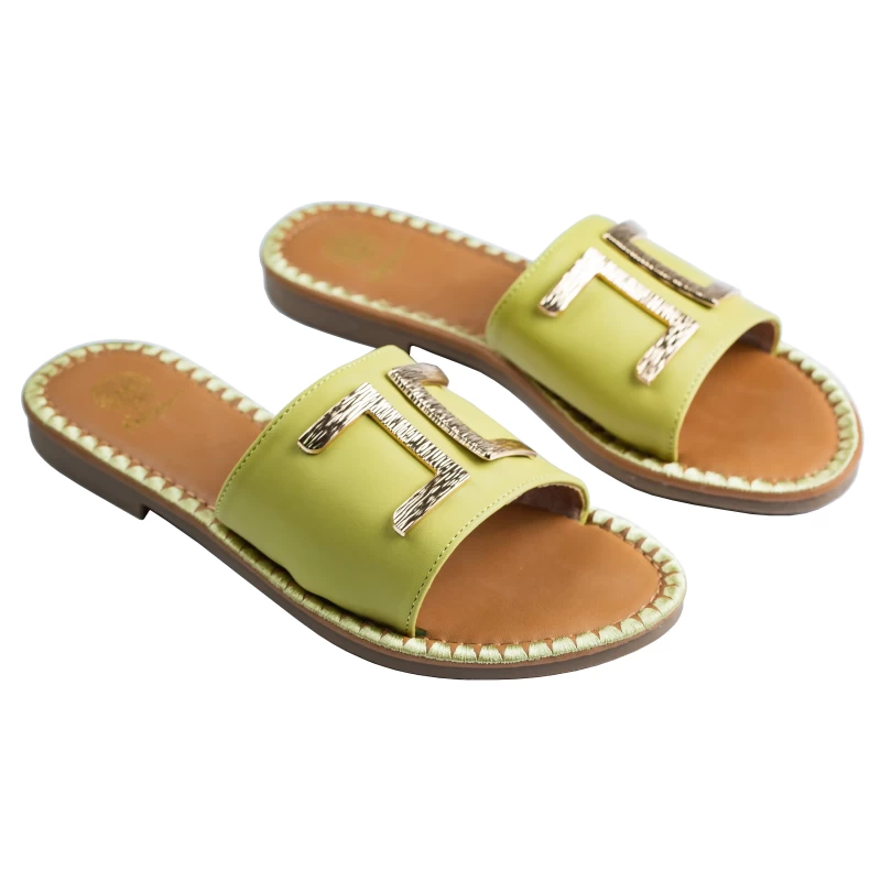 Chloe Flat Sandal-Green