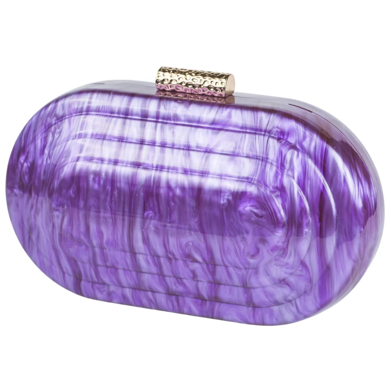 Rosa Acrylic Clutch-Purple