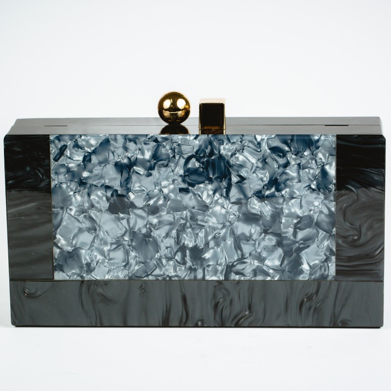 Lisa Acrylic Clutch-Black