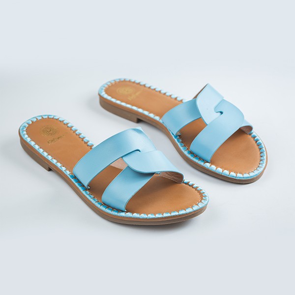 Crisso Flat Sandal-Blue