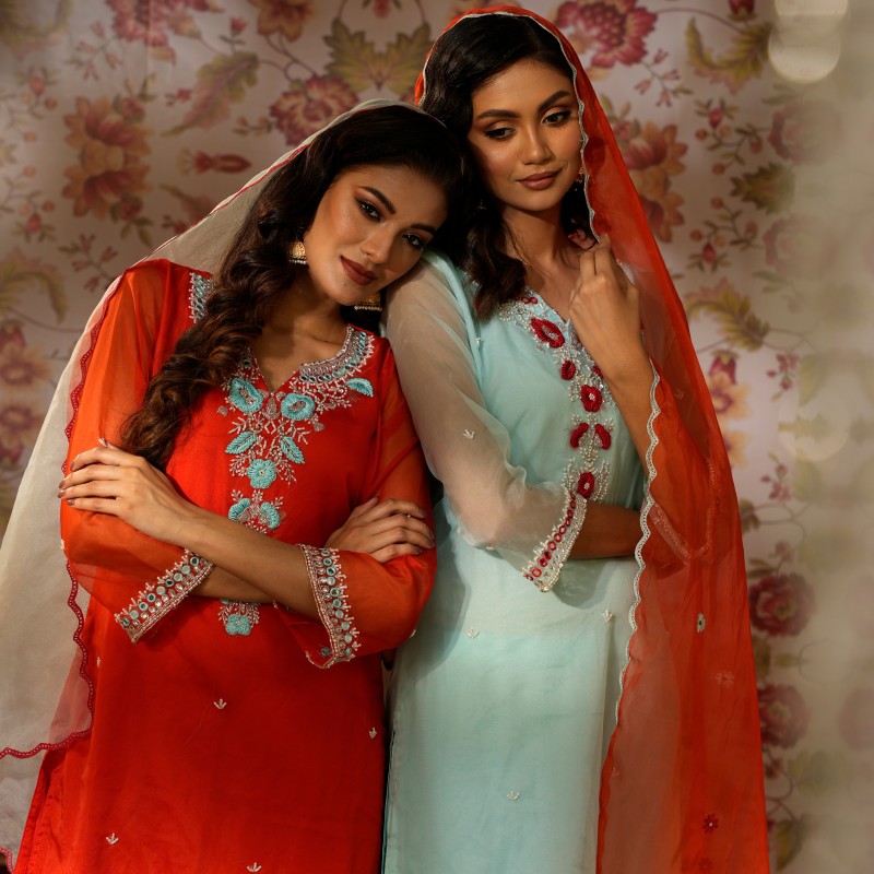 NOOR | Stitched 3 Pc | Code No. MSK-18 2