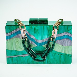 Marbella Acrylic Clutch-Green